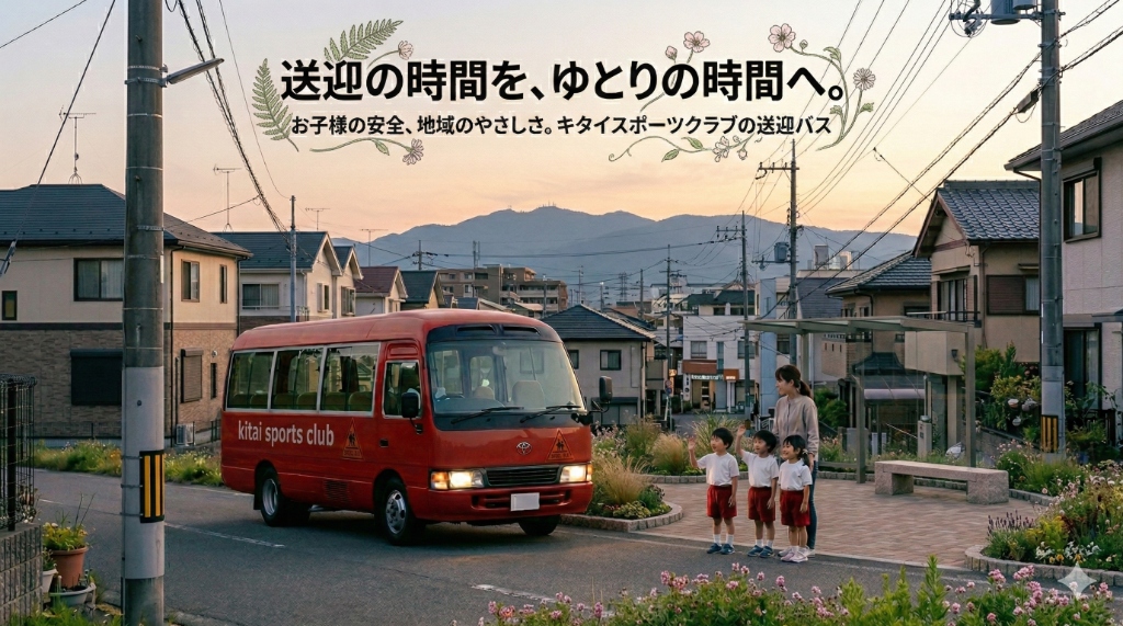 送迎の時間を、ゆとりの時間へ。キタイスポーツクラブの送迎バス